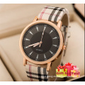 Simple Fashion Women Men Leather Watches Check Design Student Quartz Watches For Ladies Cestbella Special Gifts Watch